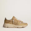 Running Sole in beige nubuck with beige leather star
