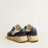 Running Sole in cream mesh and blue leather with a white leather star