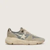Running Sole in gray suede with white star and white heel tab