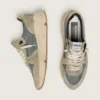 Running Sole in gray suede with white star and white heel tab