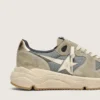 Running Sole in gray suede with white star and white heel tab