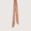 Set of two twill ribbons with orange paisley pattern