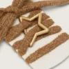 Skins brown-colored wool laces with Golden star-shaped snap hook