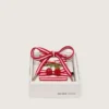 Skins red and white laces with cherry charm