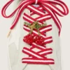 Skins red and white laces with cherry charm