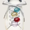 Skins silver laces with four colorful charms