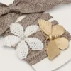 Skins "Sparkling" brown, black and silver herringbone laces with two appliqué charms