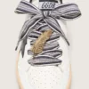 Skins striped laces with gold feather charm