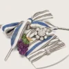 Skins striped laces with grape and crystal charms