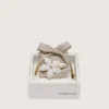 Skins "Vintage" white and beige striped laces with flower-shaped charm