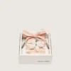 Skins white and pink striped laces with beaded and crystal charms