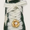 Skins white mohair laces with jewel charm