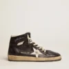 Sky-Star in black nappa leather with white leather star