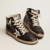 Sky-Star in black nappa leather with white leather star