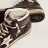 Sky-Star in black nappa leather with white leather star