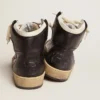 Sky-Star in black nappa leather with white leather star