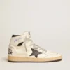 Sky-Star in white leather with black leather star