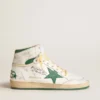 Sky-Star in white leather with green leather star