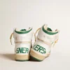 Sky-Star in white leather with green leather star