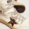 Sky-Star sneakers with signature on the ankle and leopard-print pony skin inserts