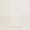 Sleeveless top embroidered with worn-white ribbing