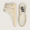 Slide in beige with pink metallic leather star and flash