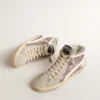 Slide in lilac glitter with white leather star and flash