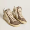 Slide in nappa with glitter star and patent leather flash