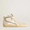 Slide with nude leather star and suede and Swarovski crystal flash