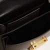 Small Venezia Bag in black boarded leather with gold details