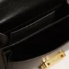 Small Venezia Bag in black boarded leather with silk scarf