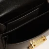 Small Venezia Bag in black boarded leather with silk scarf and charm