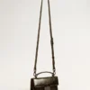 Small Venezia Bag in black metallic leather with black details