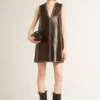 Small Venezia Bag in black metallic leather with black details