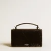 Small Venezia Bag in black metallic leather with black details