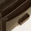 Small Venezia Bag in black metallic leather with black details