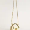 Small Venezia Bag in butter-colored boarded leather with braided scarf