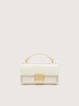 Small Venezia Bag in butter-colored boarded leather with gold details