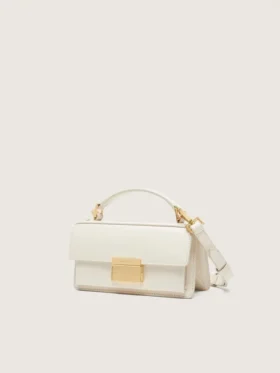 Small Venezia Bag in butter-colored boarded leather with gold details