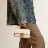 Small Venezia Bag in butter-colored boarded leather with gold details