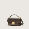 Small Venezia Bag in dark brown leather with gold buckle