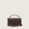 Small Venezia Bag in dark brown leather with gold buckle