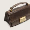 Small Venezia Bag in dark brown leather with gold buckle