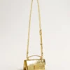 Small Venezia Bag in gold metallic leather with gold details