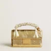 Small Venezia Bag in gold metallic leather with gold details