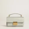 Small Venezia Bag in mineral-gray boarded leather with gold details