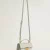 Small Venezia Bag in mineral-gray boarded leather with gold details