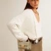 Small Venezia Bag in mineral-gray boarded leather with gold details