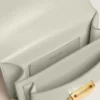 Small Venezia Bag in mineral-gray boarded leather with gold details