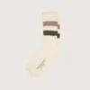 Socks in aged white with multicolor stripes
